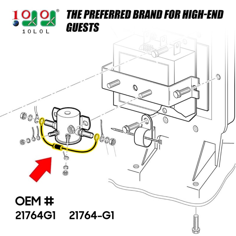 9.99WORLD MALL Golf Cart Resistor Assembly for Golf Cart EZGO (1989 Up) Replacement Part 21764G1 21764-G1 (1 Pack) - Image 2